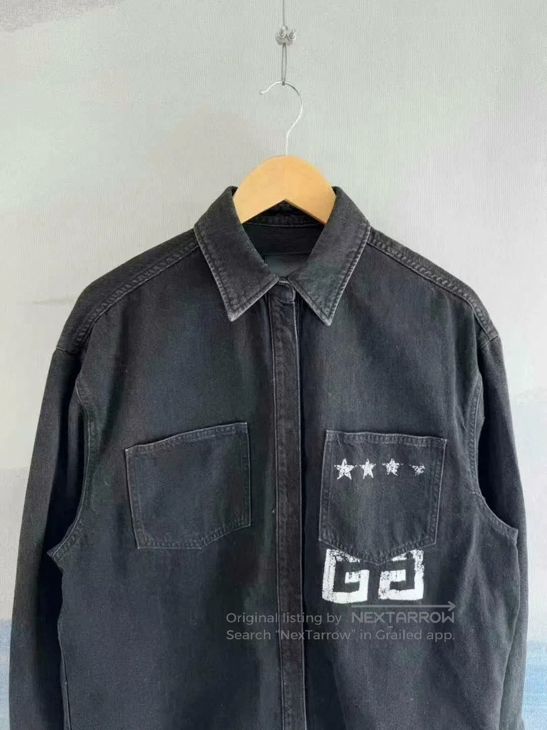 Givenchy Givenchy Black Star Denim Shirt Size 38. Size US M / EU 48-50 / 2 - 2 Thumbnail