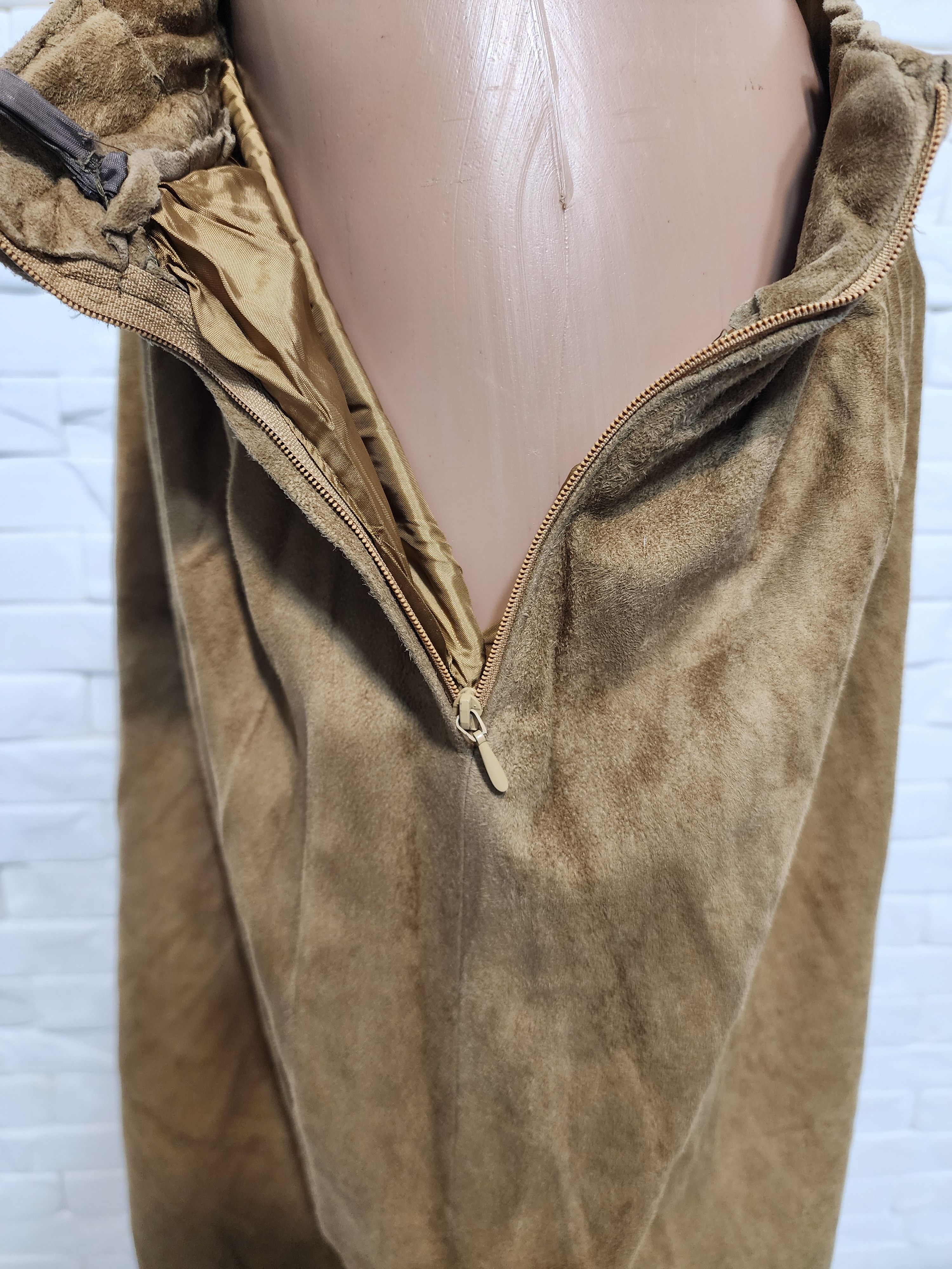 Genuine Leather Brown Suede Leather Skirt Size 30" / US 8 / IT 44 - 7 Thumbnail