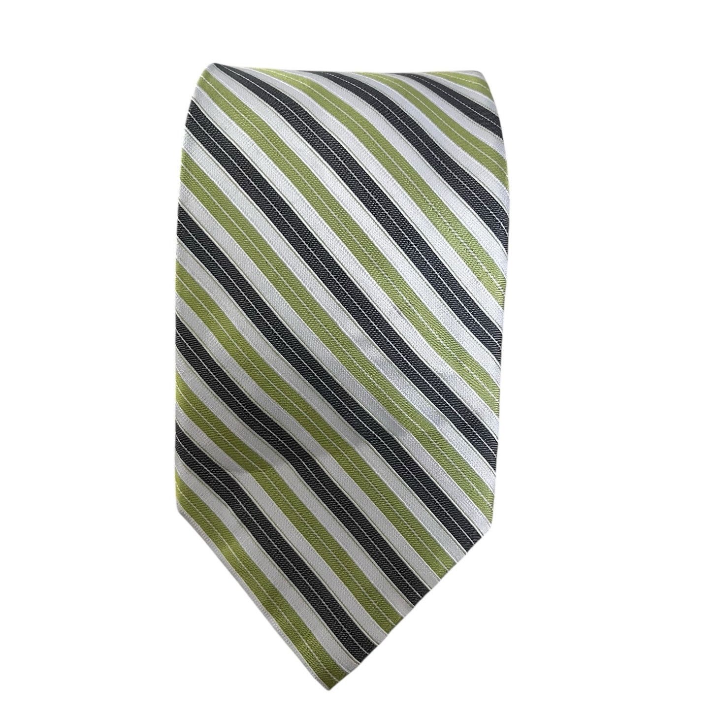 Calvin Klein Calvin Klein Men’s Tie lime, green, gray designer 100% Silk Size ONE SIZE - 1 Thumbnail