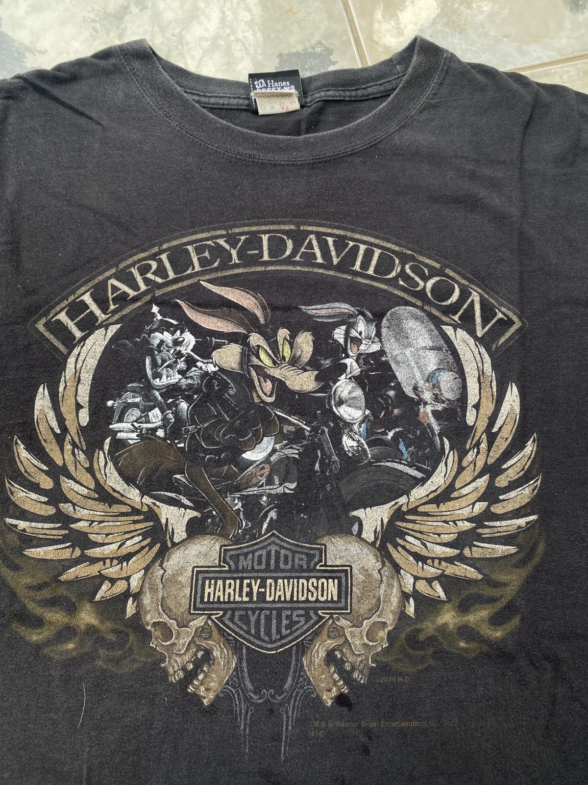 Vintage 2014 Harley Davidson × Looney Tunes Tee — Official Vintage Size US XXL / EU 58 / 5 - 4 Thumbnail