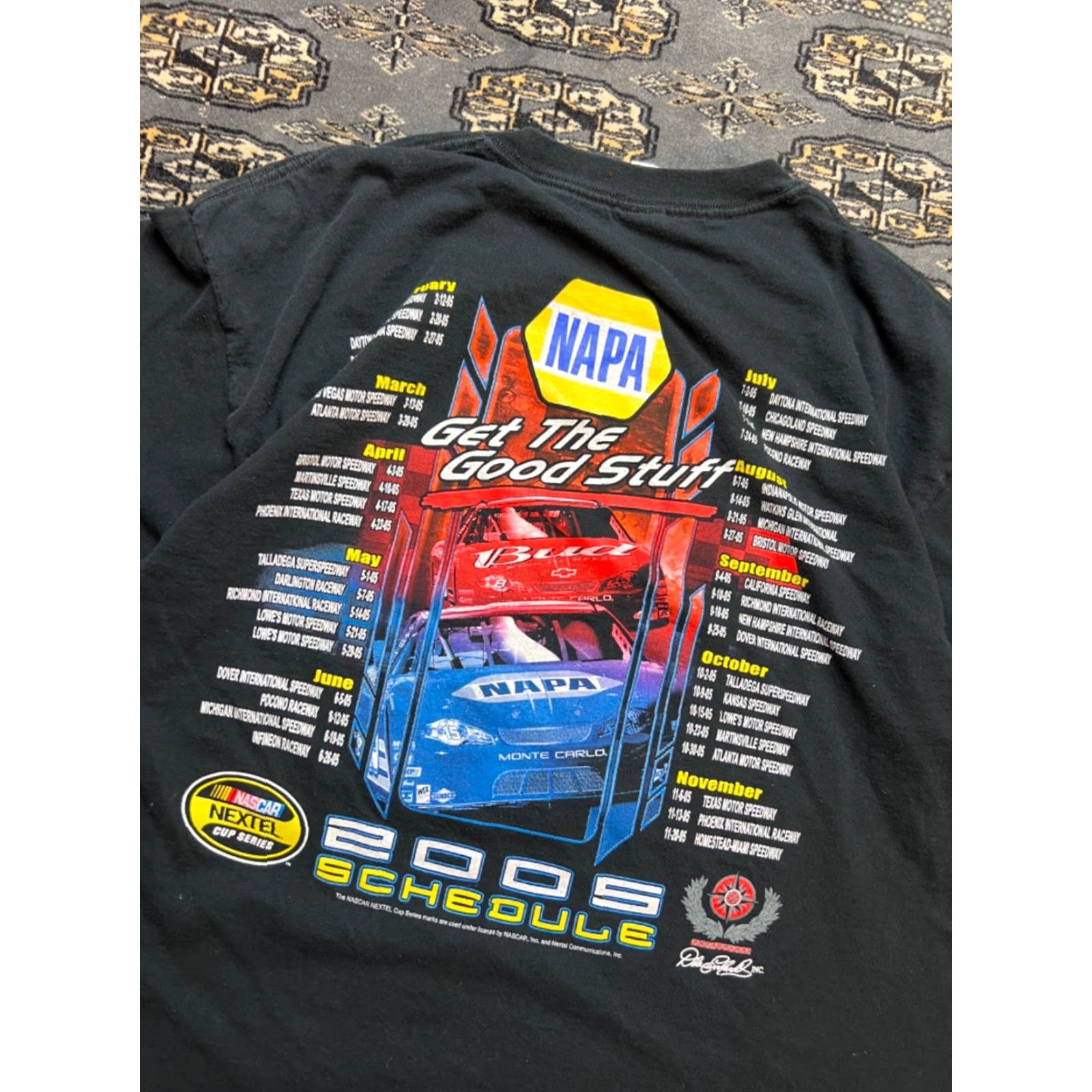 Gildan VINTAGE Napa Nascar Double-Sided Graphic Shirt XL Black Mens T-Shirt Gildan Short Sleeve Size US XL / EU 56 / 4 - 5 Thumbnail
