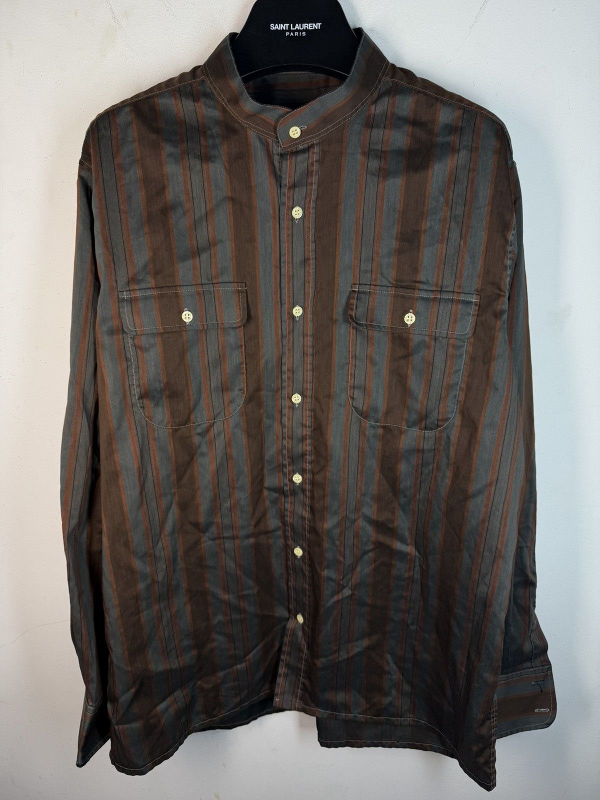Yves Saint Laurent 90s Brown YSL Shirt Longlseeve France YSL Dress Shirt Size US L / EU 52-54 / 3 - 8 Thumbnail