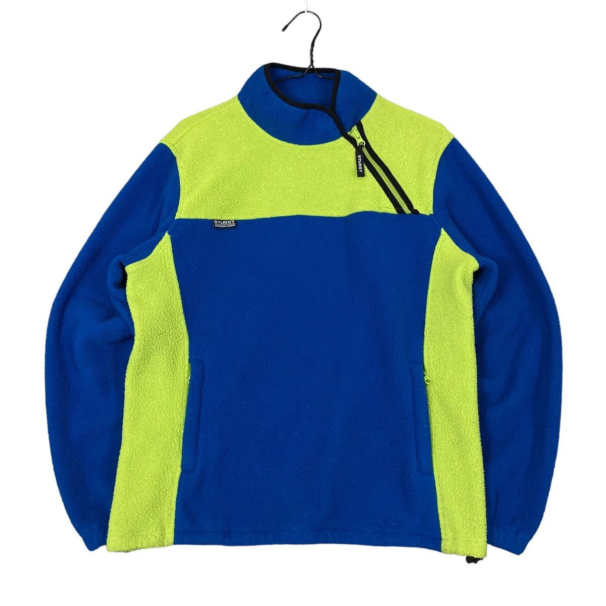 Stussy Crazy Y2K Stussy Diagonal Zipper Colorblock Fleece Jacket Size US S / EU 44-46 / 1 - 1 Thumbnail