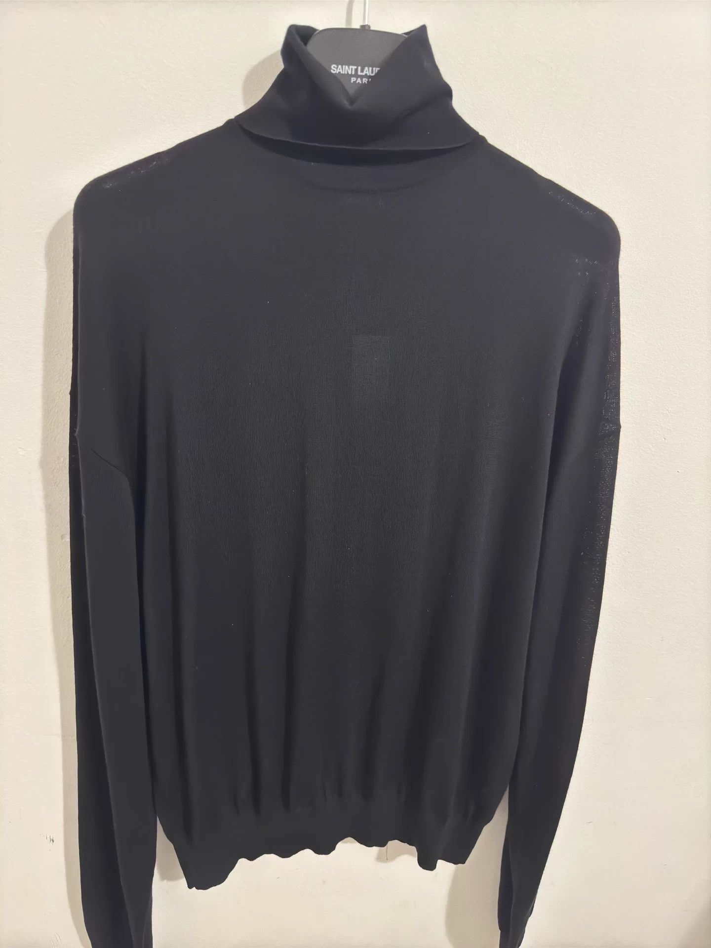 Saint Laurent Paris SLP 23fw Highneck Embroidered Black Wool Sweater S Size US S / EU 44-46 / 1 - 3 Thumbnail