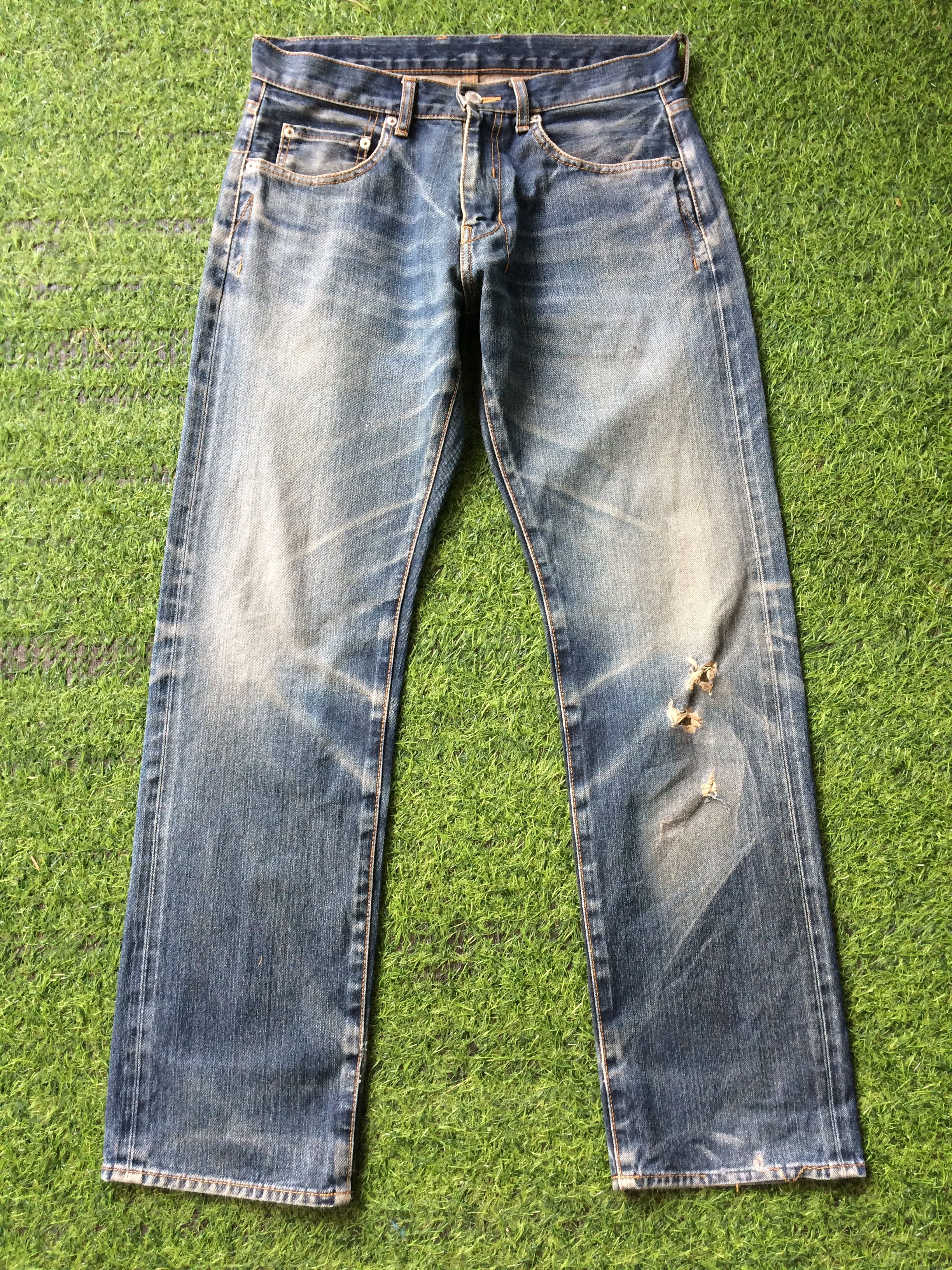 image of Archival Clothing x Unsound Rags Distressed Japanese Selvedge Denim D-679 in Blue Denim (Size 30)