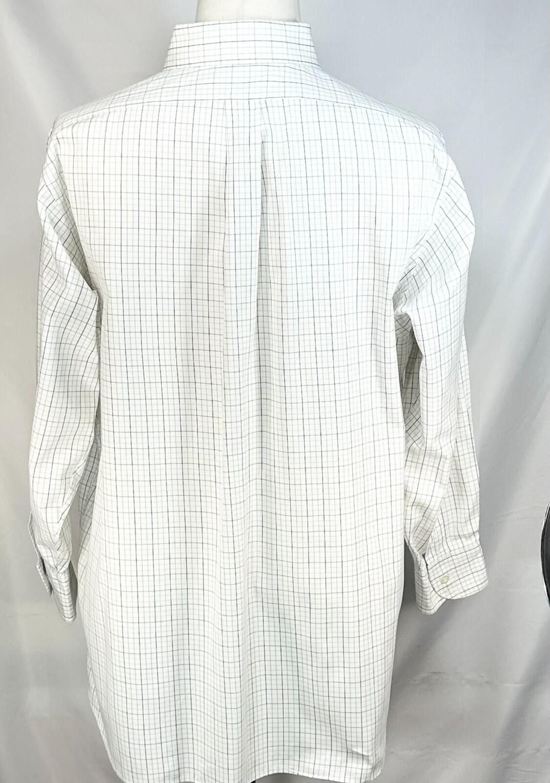 Tom James Tom James Executive Collection Checked Oxford White Mens XL Size 44R - 2 Thumbnail