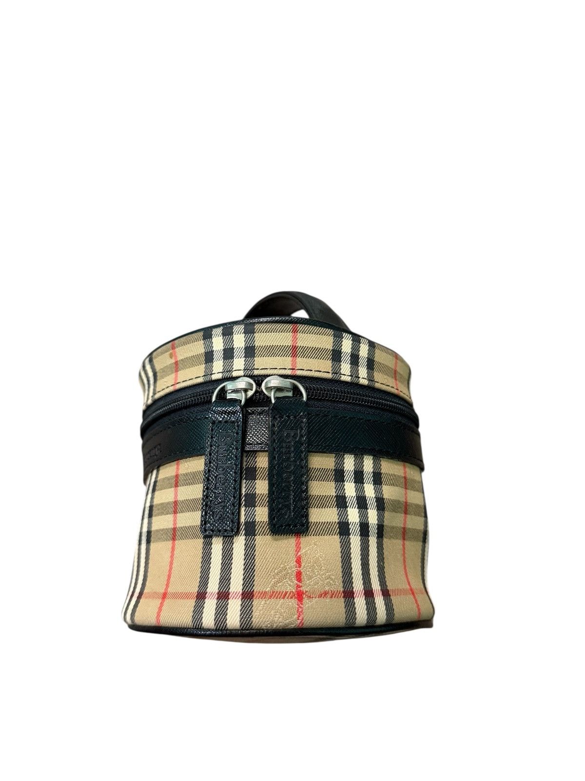 Burberry Prorsum VINTAGE BURBERRYS HAYMARKET CANVAS ROUND MINI VANITY BAG Size ONE SIZE - 11 Thumbnail