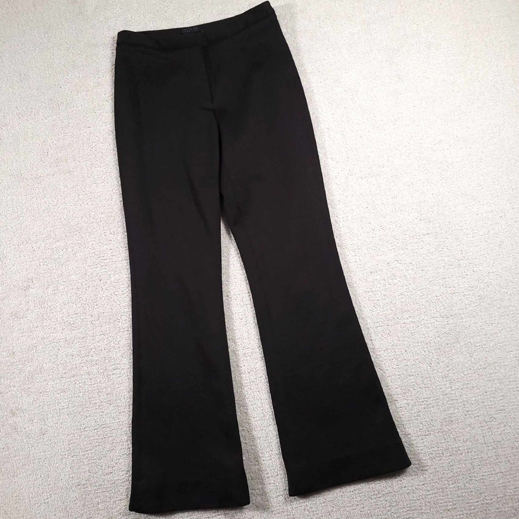 Vintage The Limited Dress Pants Women's 2 Black Mid-Rise Wool Blend Flare Hemmed Stretch Dress Pants Size 26" / US 2 / IT 38 - 2 Thumbnail