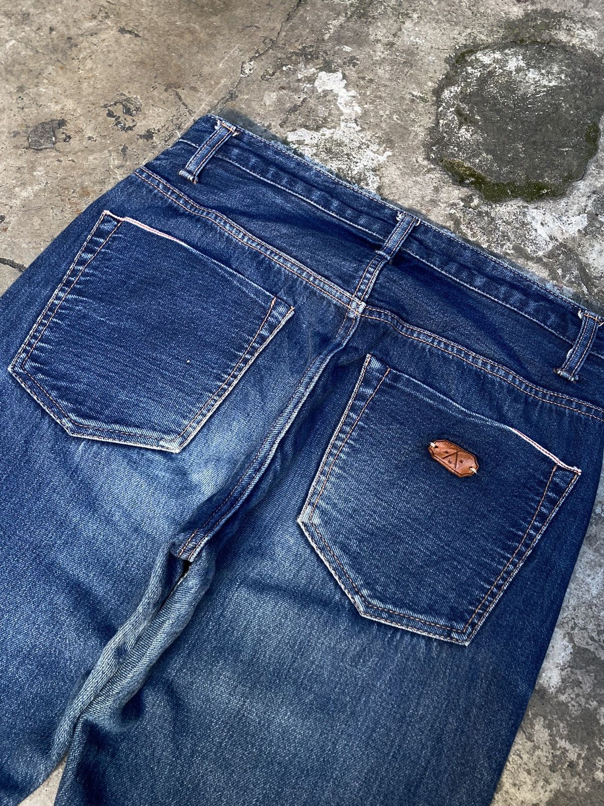 Japanese Brand Japanese H.A.K.U Ripped Faded Selvedge Denim Pants Size US 30 / EU 46 - 3 Thumbnail