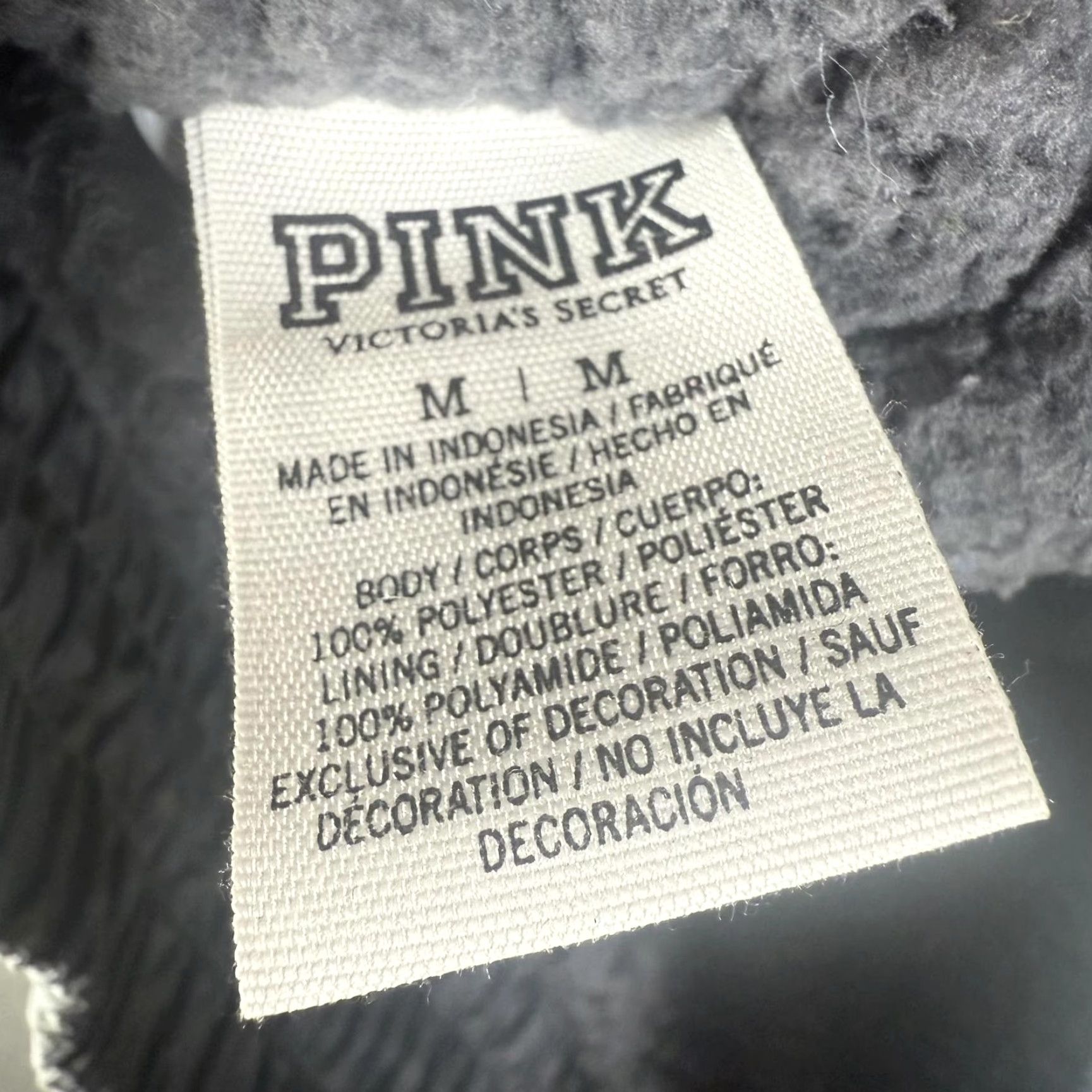 Pinko VINTAGE? Victoria's Secret PINK VS Reversible Gray Logo Sherpa Lined Bomber Jacket M Women Gray M Bomber Jacket PINK Ladies Varsity Neon? Size M / US 6-8 / IT 42-44 - 3 Thumbnail