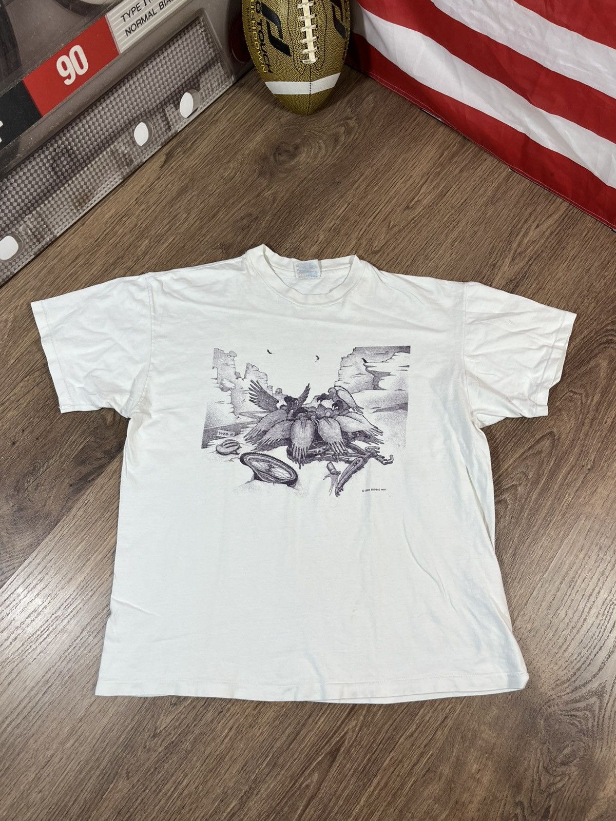 Hysteric Glamour Vintage 1992s Primal Wear Cycle Bike Crazy Rare T Shirt Size US L / EU 52-54 / 3 - 1 Thumbnail