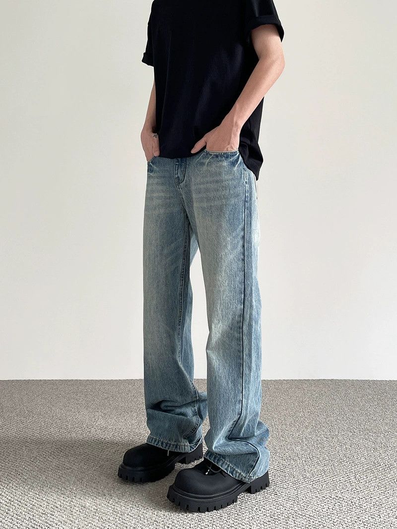 Vintage American men's cleanfit distressed washed flared jeans Size US 32 / EU 48 - 4 Thumbnail