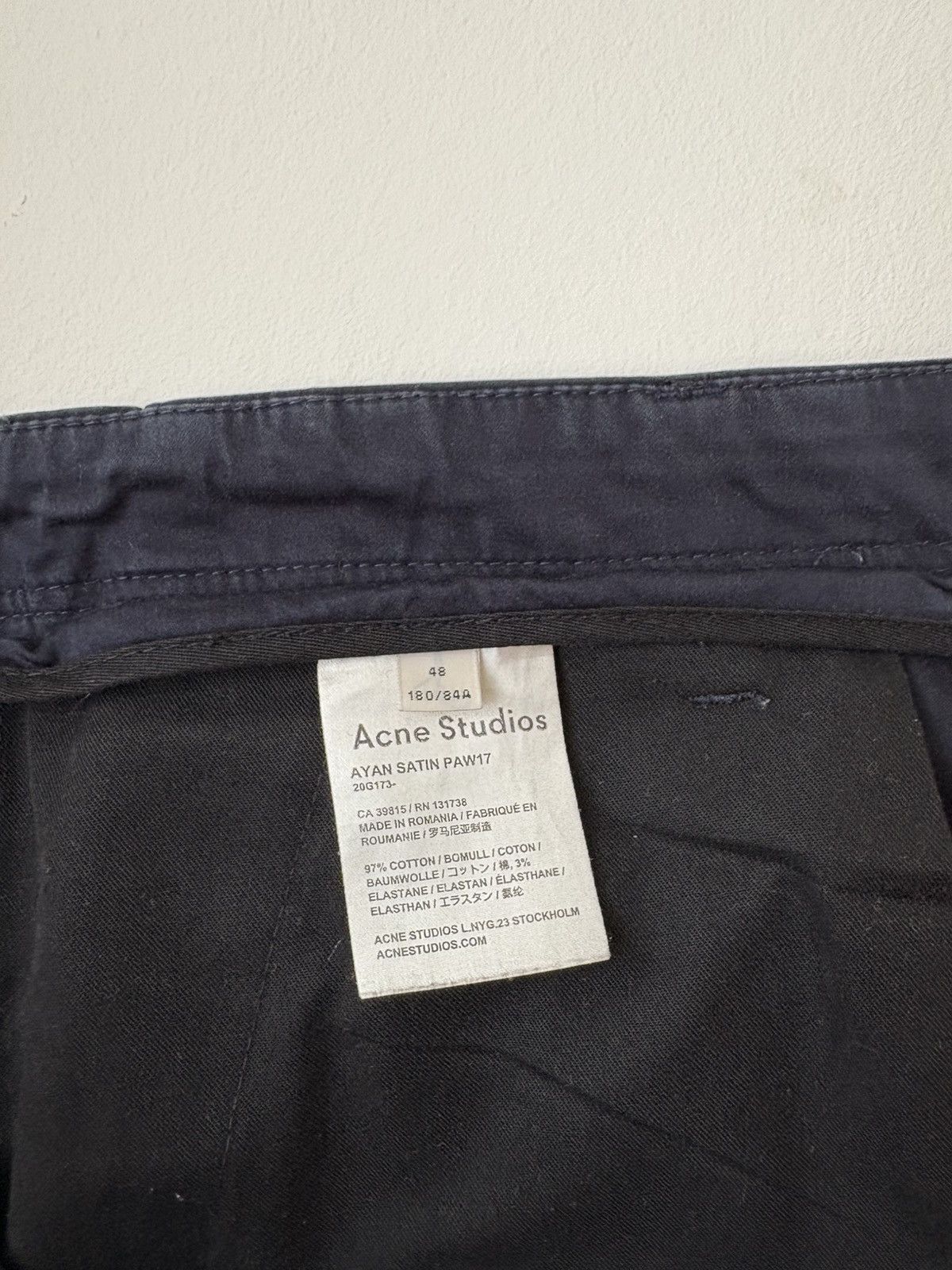 Acne Studios Acne Studios Blue Cotton Chinos Size US 34 / EU 50 - 4 Thumbnail