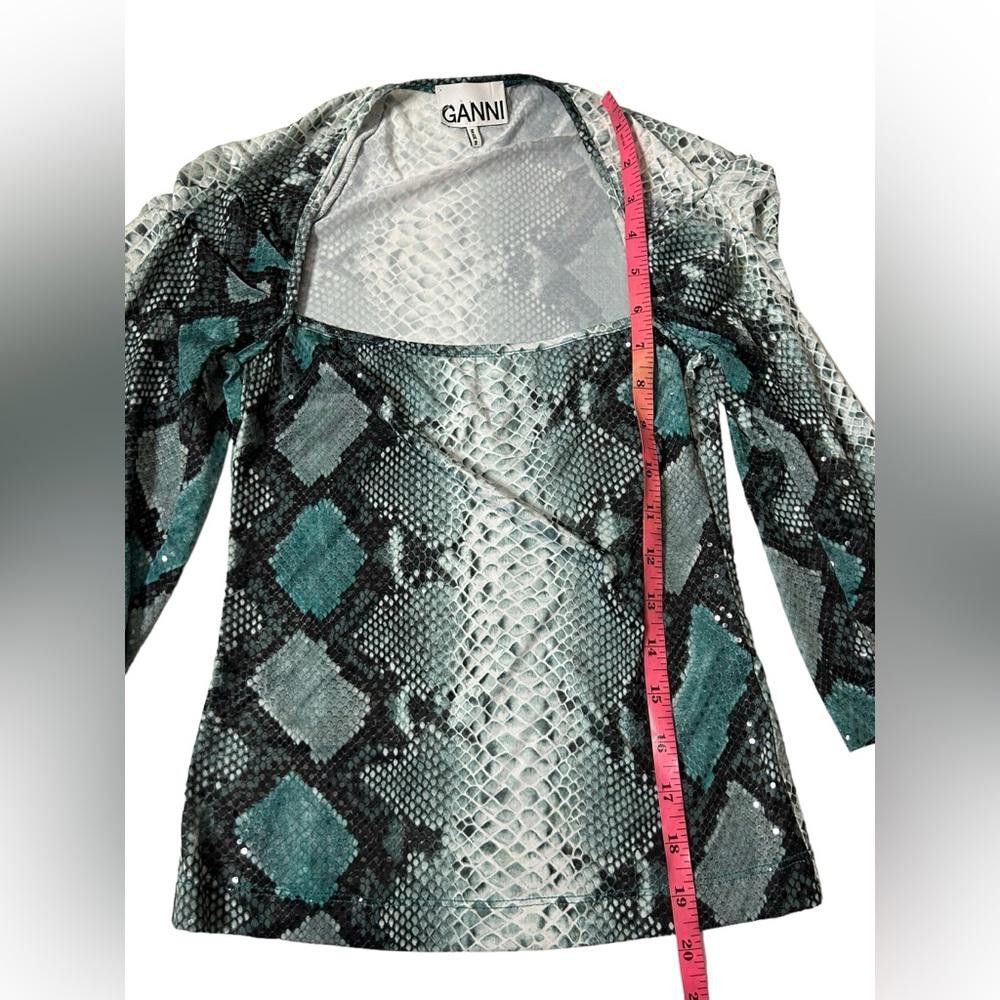 Gianni Valentino GANNI I Snakeskin Print Sparkly Top XS Size XS / US 0-2 / IT 36-38 - 3 Thumbnail
