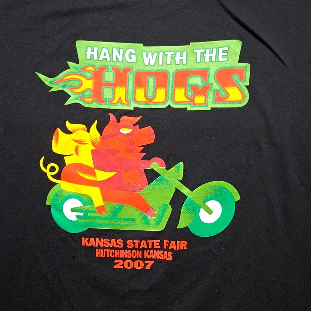 Anvil 2007 Kansas State Fair Shirt Hang With The Hogs Black L Tee Size US L / EU 52-54 / 3 - 2 Thumbnail