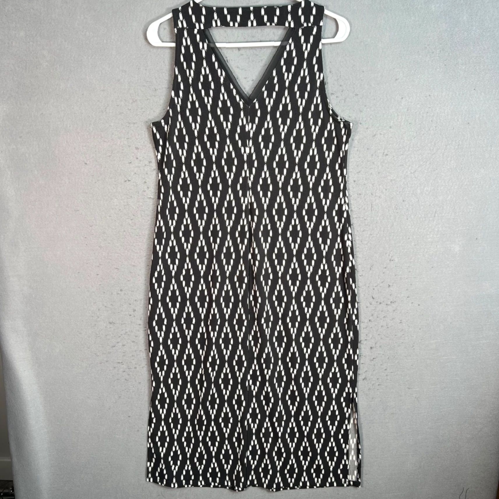 Banana Republic Banana Republic Womens Dress V-Neck Sleeveless Black & White Small Size S / US 4 / IT 40 - 2 Thumbnail