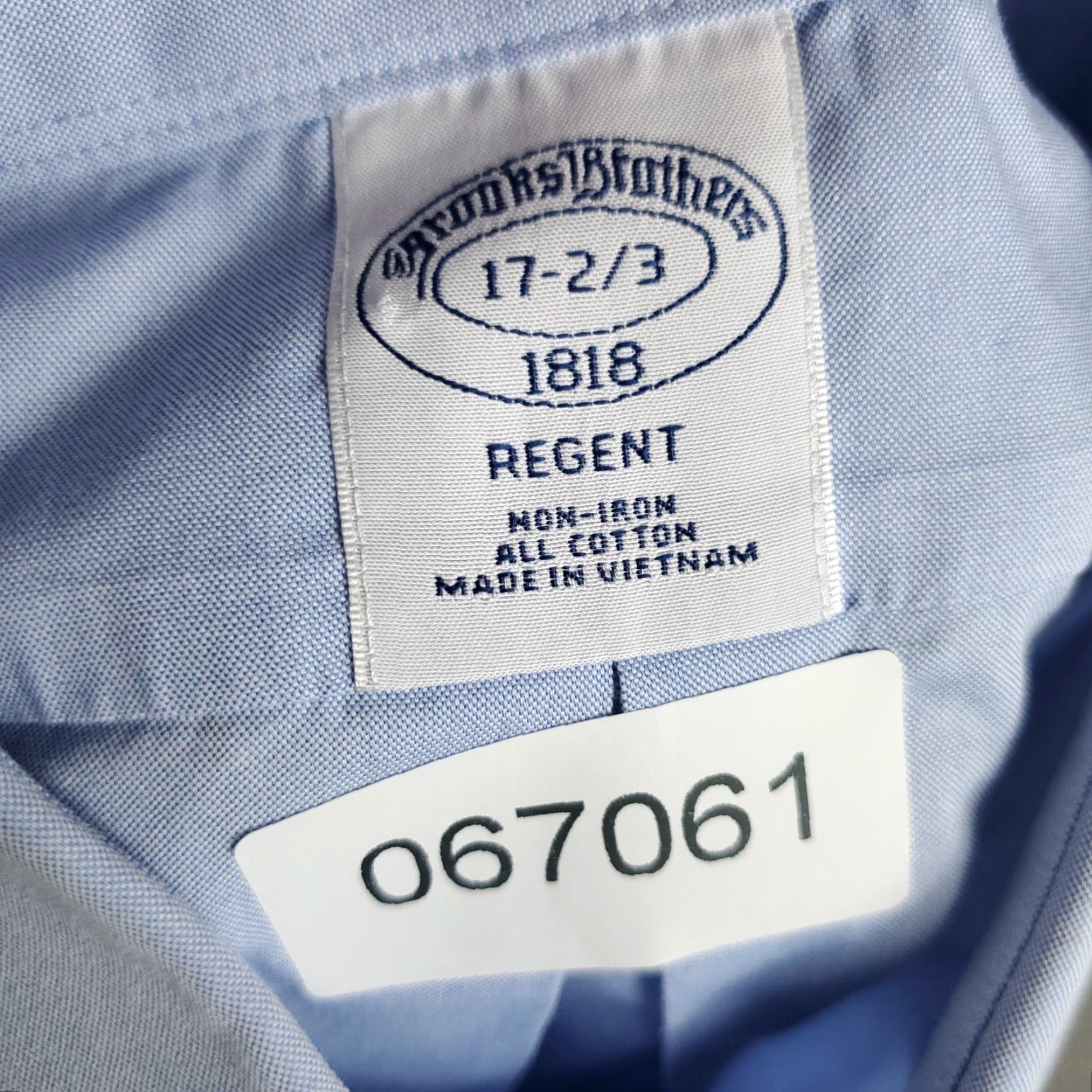 Brooks Brothers Brooks Brothers Shirt Mens 17 Blue Regent Dress Button Up Long Sleeve Regular 100% Cotton Blue Classic Modern Preppy Wedding Men Mens Size 46R - 7 Thumbnail