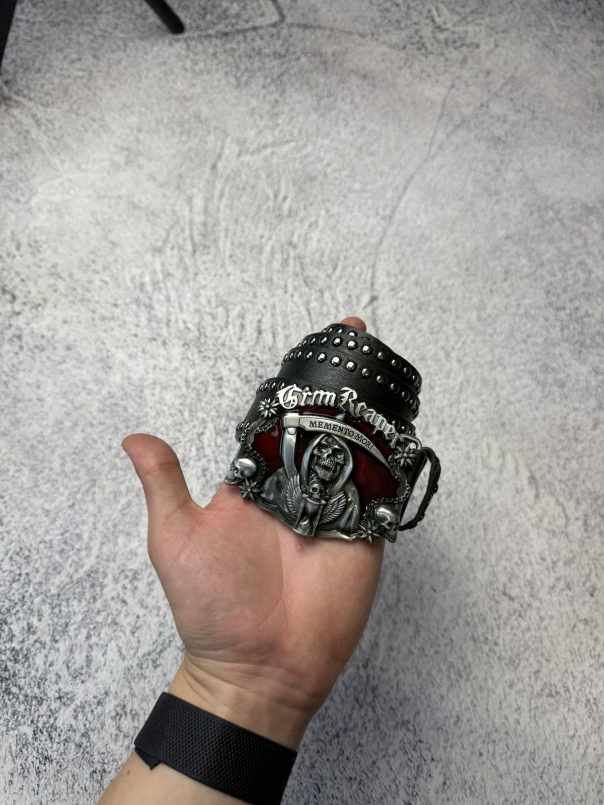 Band Tees × Vintage Vintage Belt Rock Memento Mori Y2K Size ONE SIZE - 1 Thumbnail