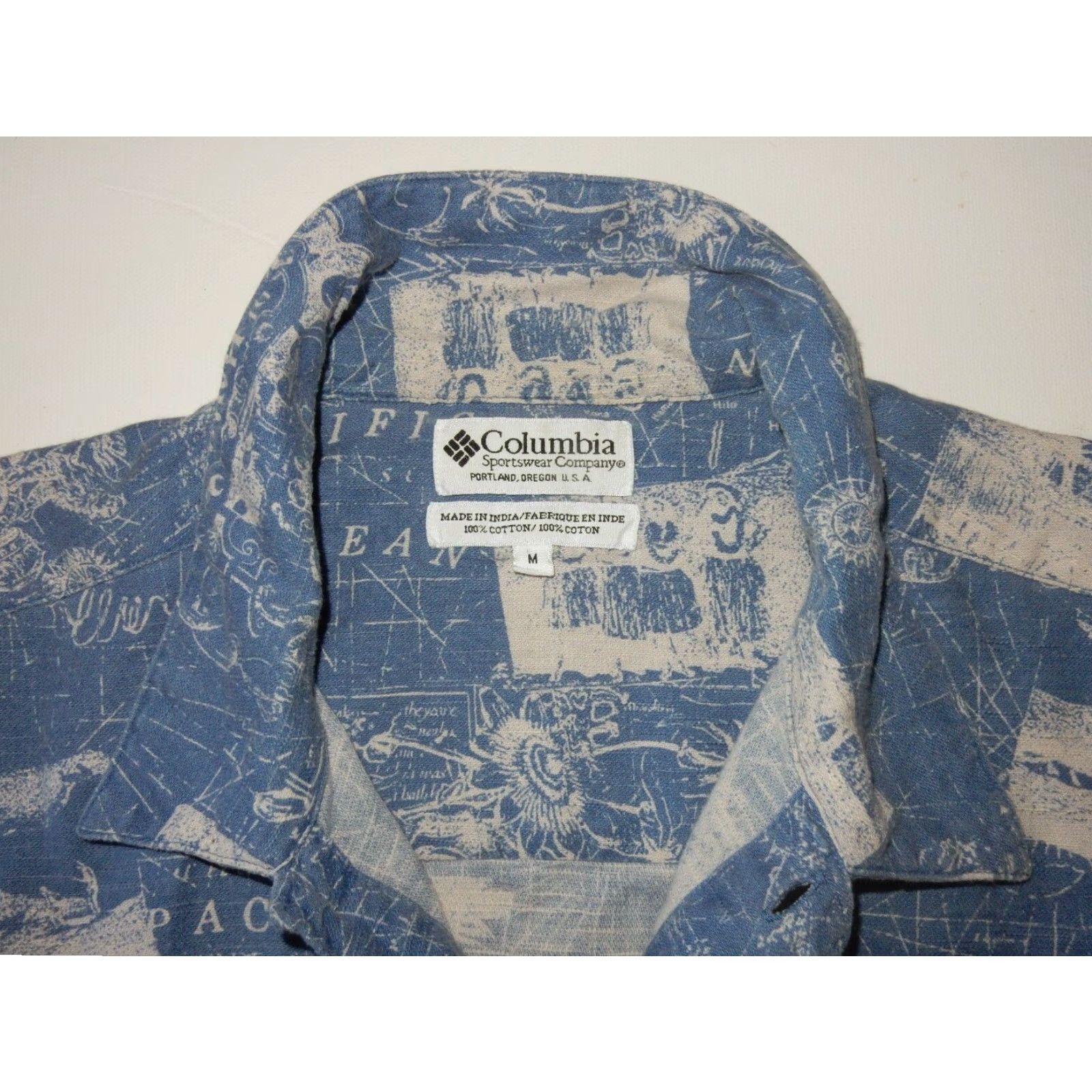 Vintage Columbia Button-Up Shirt Men's Medium Blue Short Sleeve Size US M / EU 48-50 / 2 - 3 Thumbnail