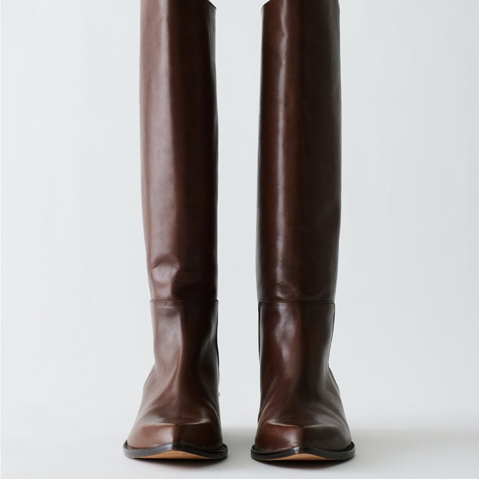 Tibi Tibi Wax Calf Leather Dean Boot Brown 39.5 SOLD OUT $995 box Size US 9.5 / IT 39.5 - 3 Thumbnail