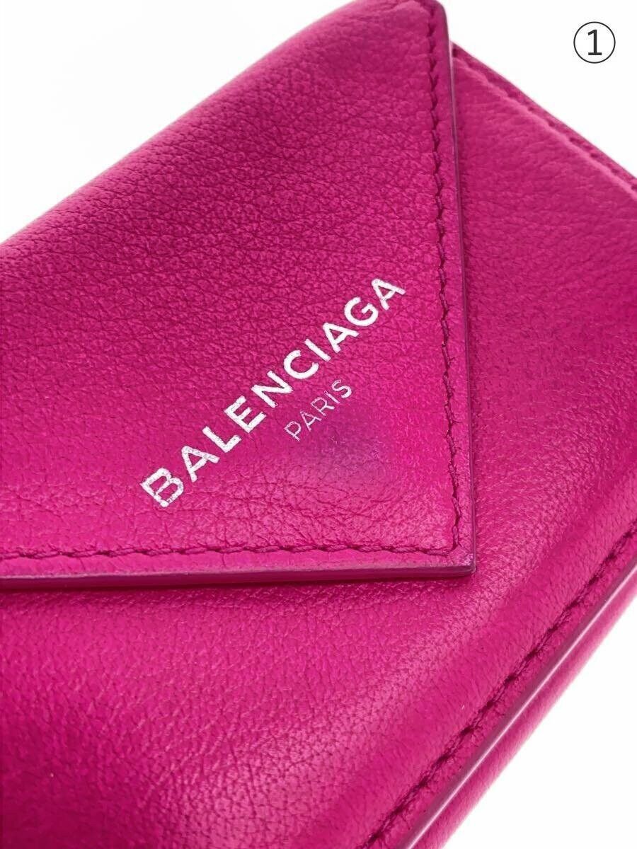 Balenciaga Balenciaga Paper Tiny Leather Bi-Fold Wallet Pink Size ONE SIZE - 7 Thumbnail