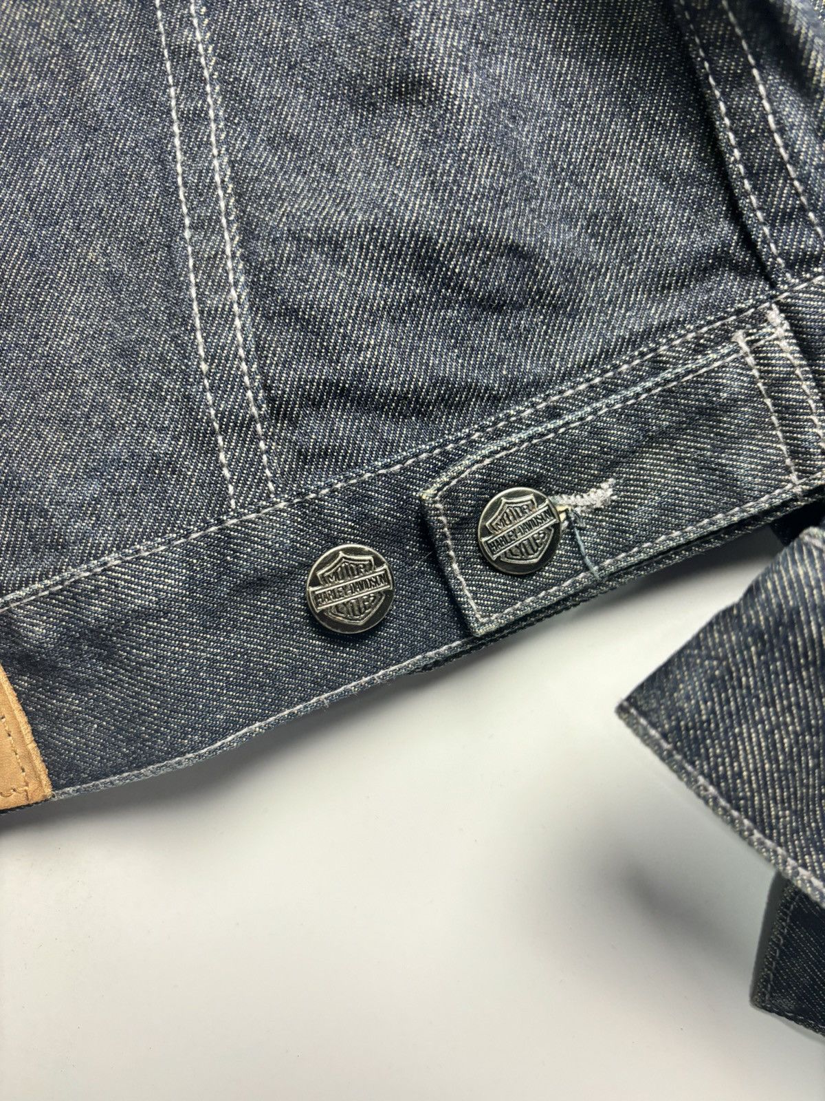 Harley Davidson × Vintage Vintage Harley Davidson Denim Trucker Jacket Size US M / EU 48-50 / 2 - 8 Thumbnail