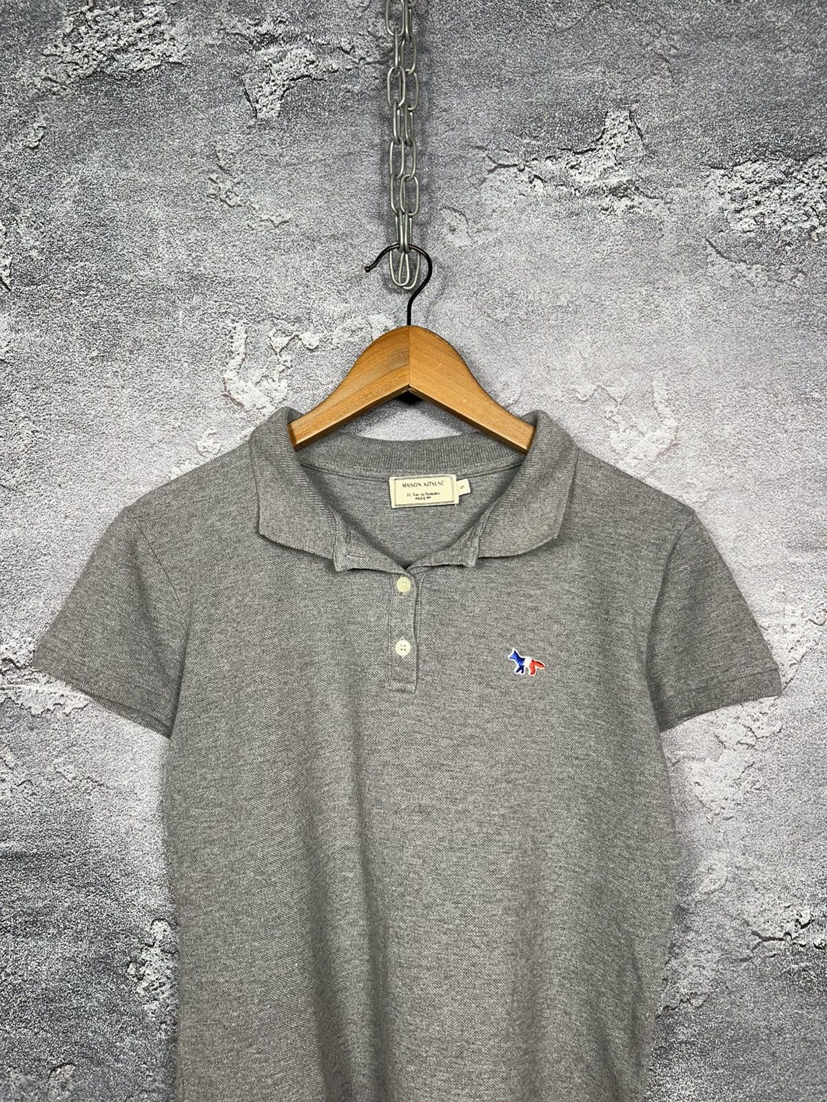 Maison Kitsune Maison Kitsune Classic Gray Polo Size S Size S / US 4 / IT 40 - 2 Thumbnail