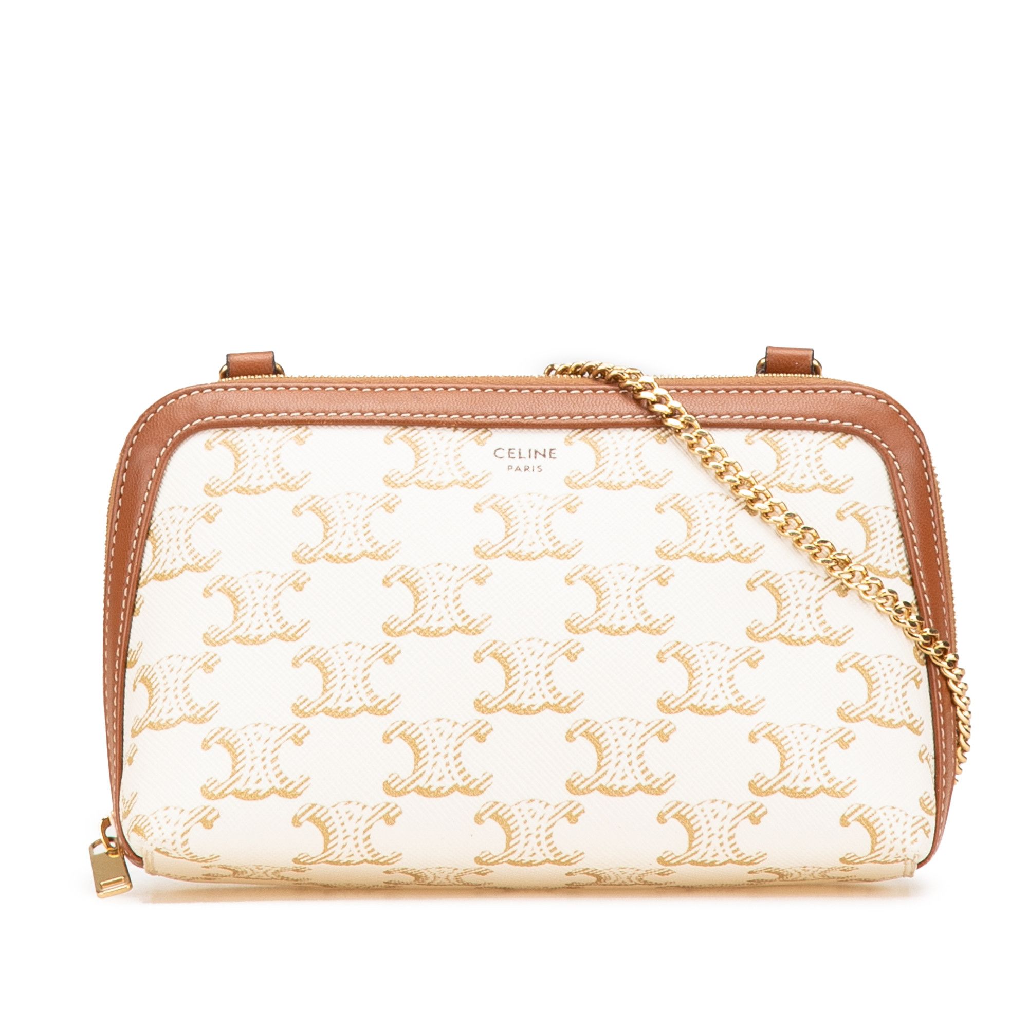 Celine Celine Triomphe Coated Canvas Clutch On Chain Size ONE SIZE - 1 Thumbnail