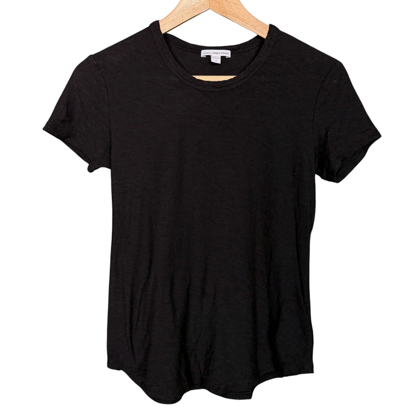 James Perse James Perse Women's Size 1 Black S/S 100% Cotton T-Shirt Size S / US 4 / IT 40 - 1 Thumbnail
