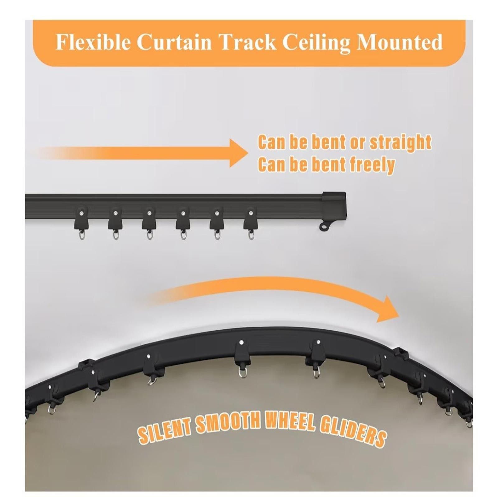 Other RoomDivider Curtain W/ Flexible CeilingTracks Set 120"Hx96"L Size ONE SIZE - 2 Thumbnail
