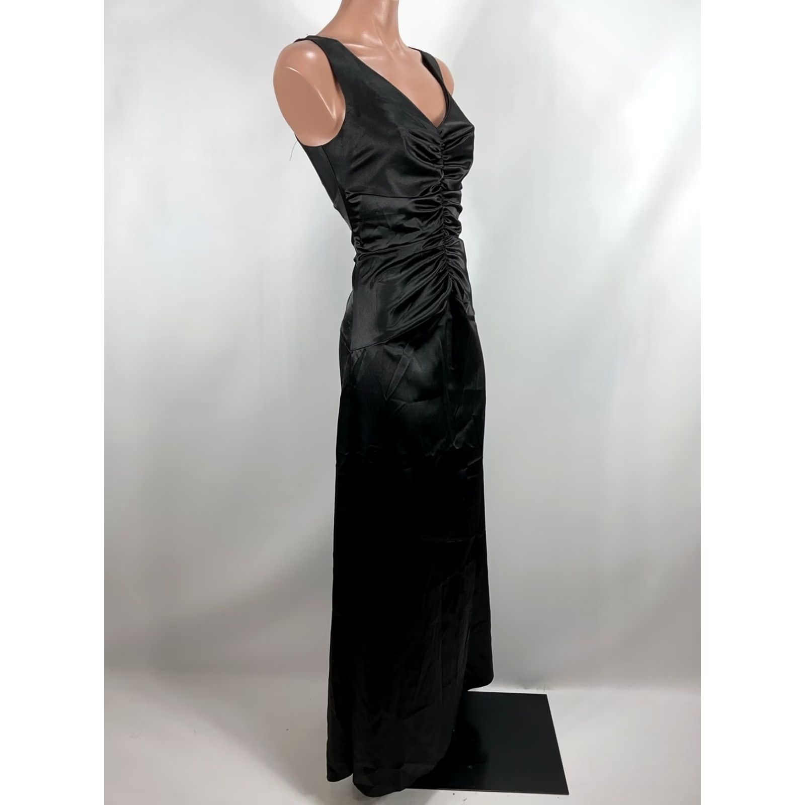 Jessica McClintock VTG Jessica McClintock Gown Ball Gown Satin Black 2 80s Evening Prom LBD Womens Size XS / US 0-2 / IT 36-38 - 5 Thumbnail