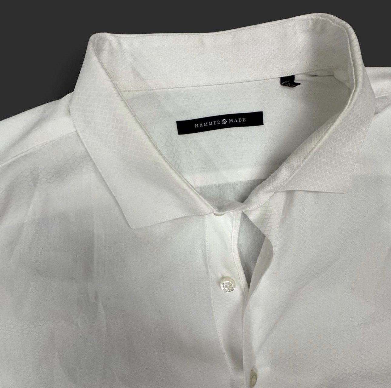 Other Hammer Made 46/18.5 White Jacquard Dress Shirt-LTD- Portugal Size US L / EU 52-54 / 3 - 1 Thumbnail