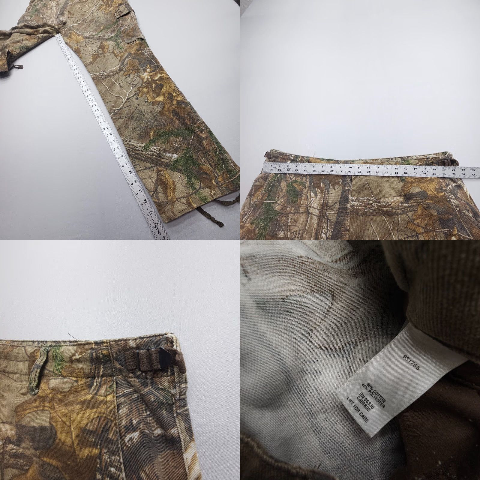 Vintage Cabela's Cargo Pants Mens 42 Tall Camouflage Camo Cotton Polyester Twill 34" Inseam Cargo Pocket Flat Front Regular Size US 42 / EU 58 - 8 Thumbnail