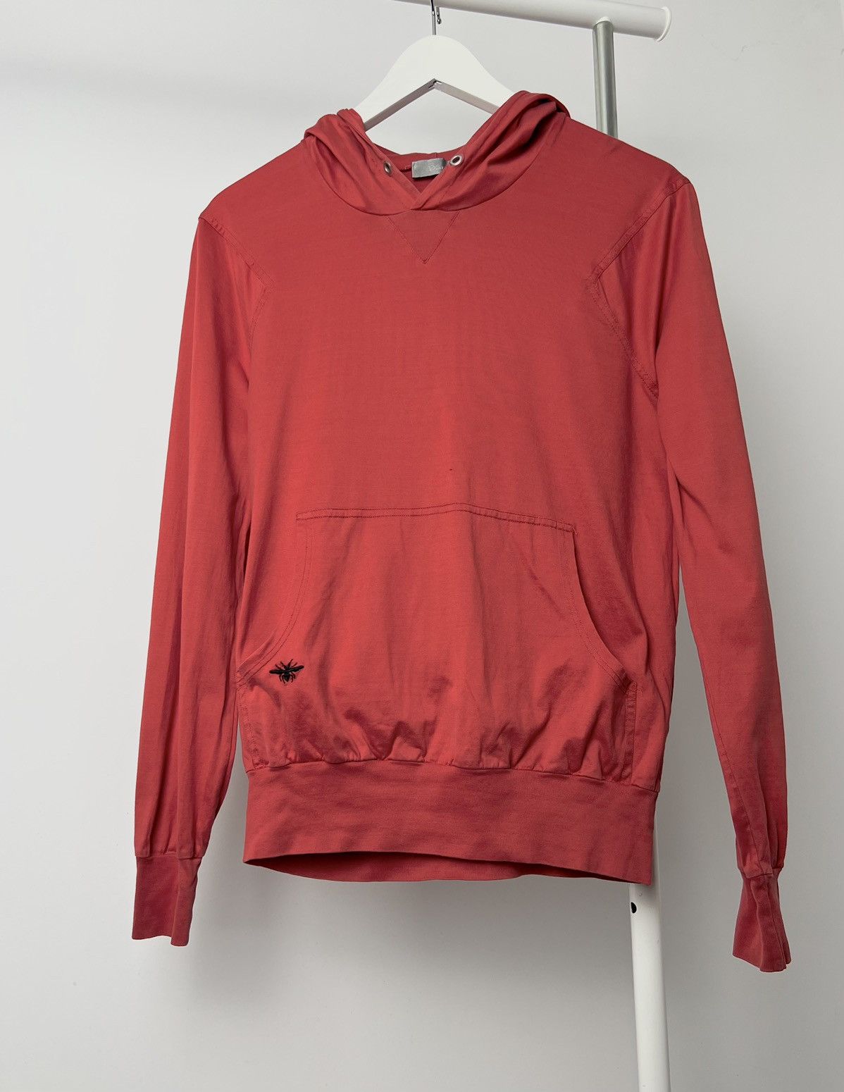 image of Dior Home Bee Logo Red Hoodie Lightweight Hoodie, Men's (Size Small)