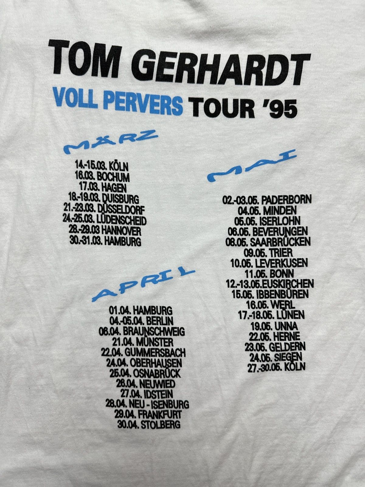 Vintage Tom Gerhardt Voll Pervers Tour ‘95 Humor Crazy Print 1995 Size US L / EU 52-54 / 3 - 9 Thumbnail