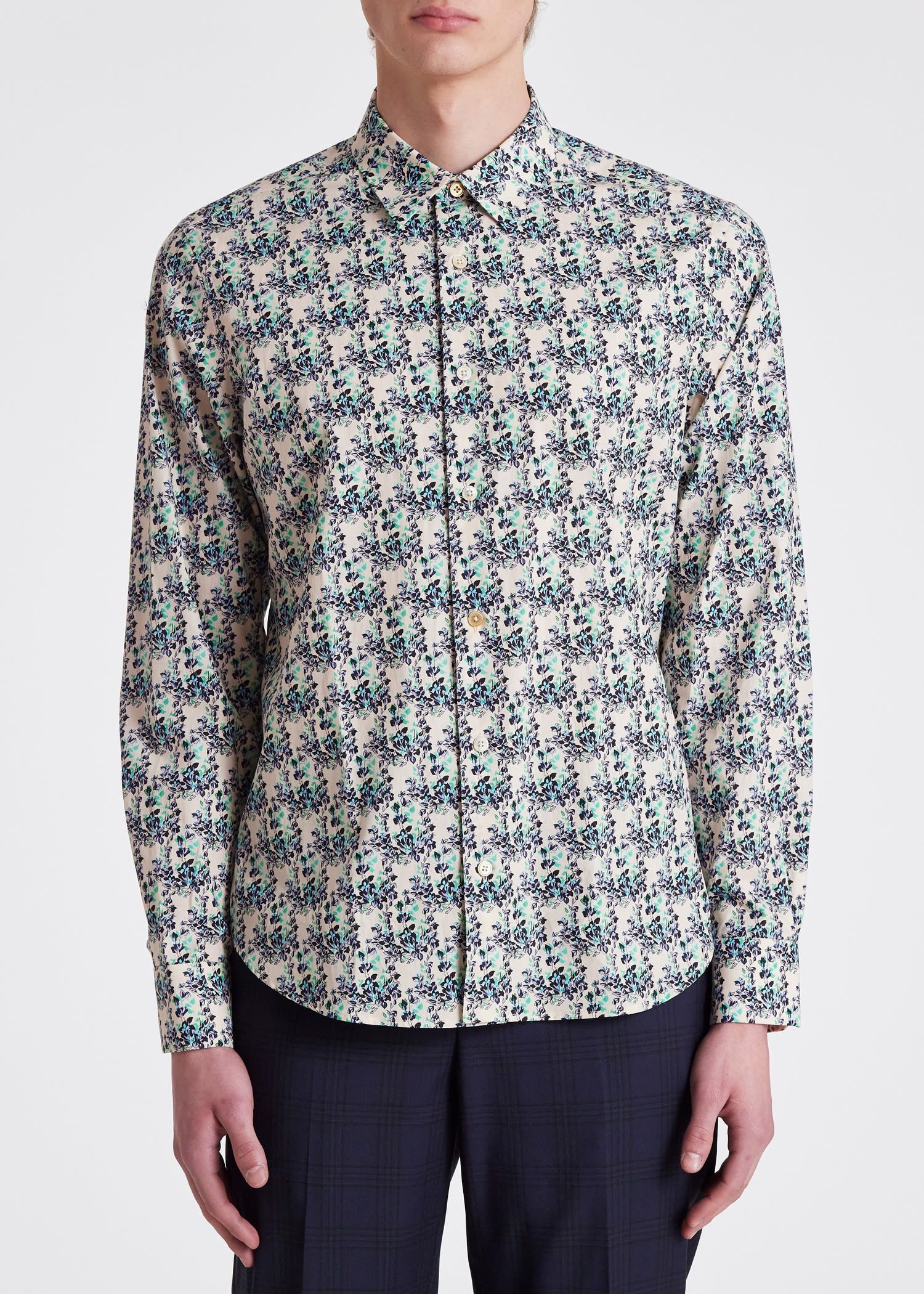 Paul Smith PAUL SMITH mainline ecru white floral print shirt Large Size US L / EU 52-54 / 3 - 1 Thumbnail
