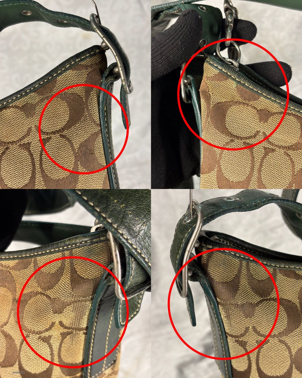 Coach (over used) Coach Green Suede Leather Sling Bag Size ONE SIZE - 15 Thumbnail