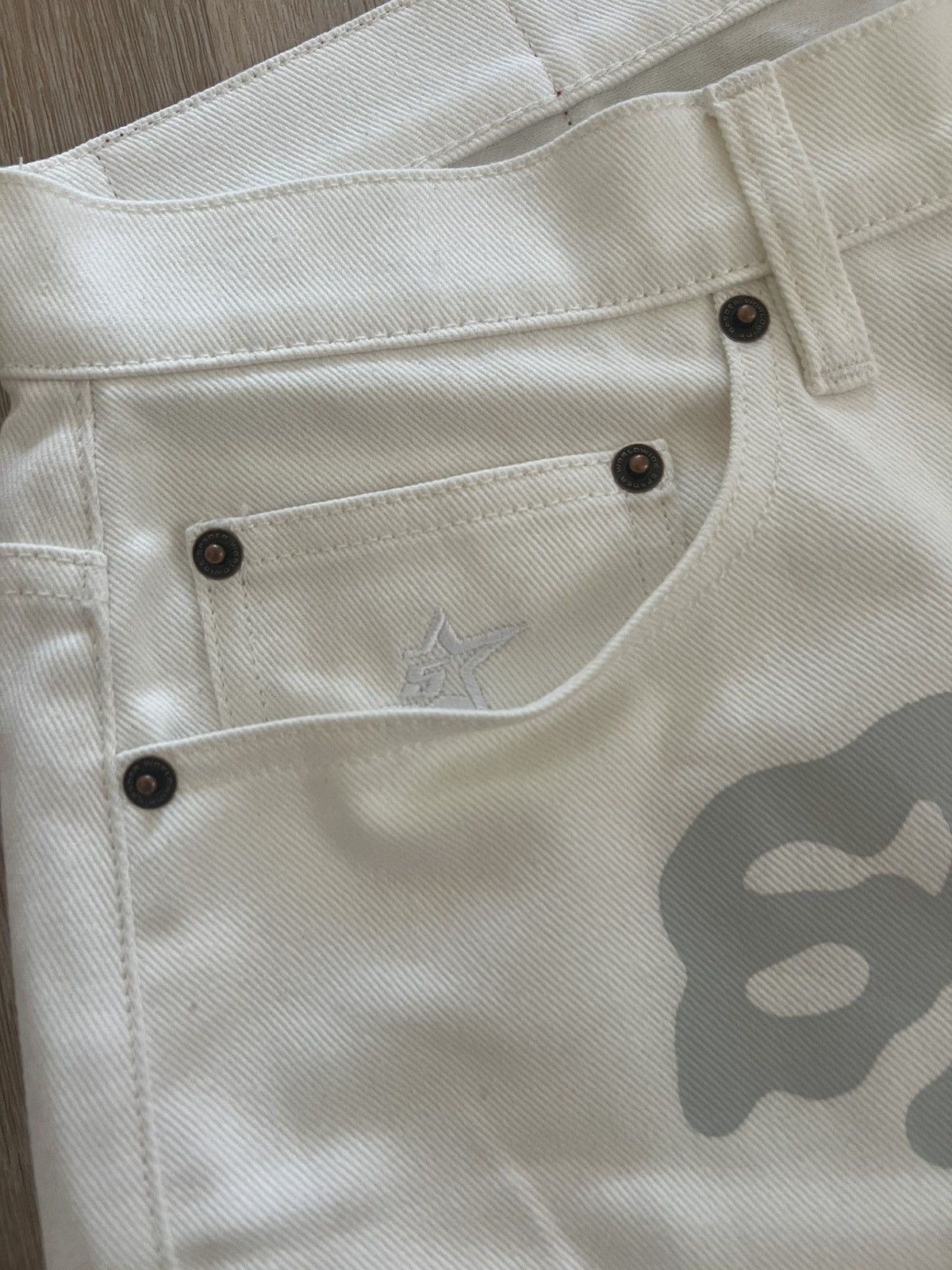 Sp5der SP5DER V3 LOGO WHITE DENIM SHORT Size US 30 / EU 46 - 3 Thumbnail