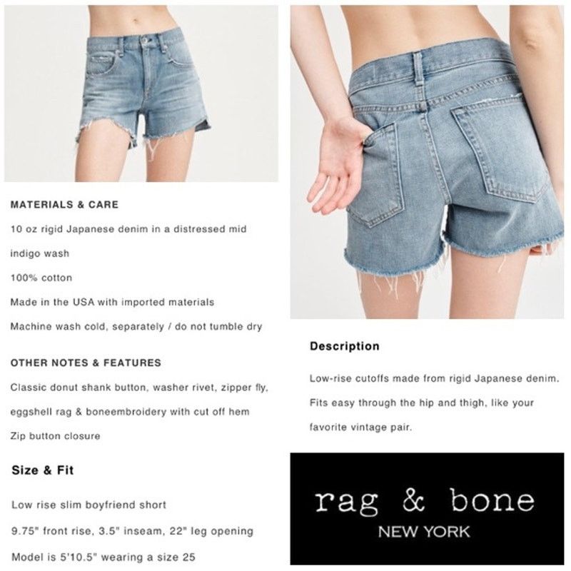 Rag & Bone Rag and Bone Dre low-rise cut off jean shorts ￼ Size 30" / US 8 / IT 44 - 6 Thumbnail