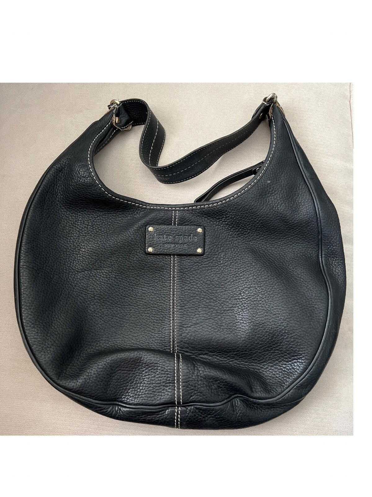 Designer Kate Spade Black Leather Shoulder Bag Size ONE SIZE - 1 Thumbnail