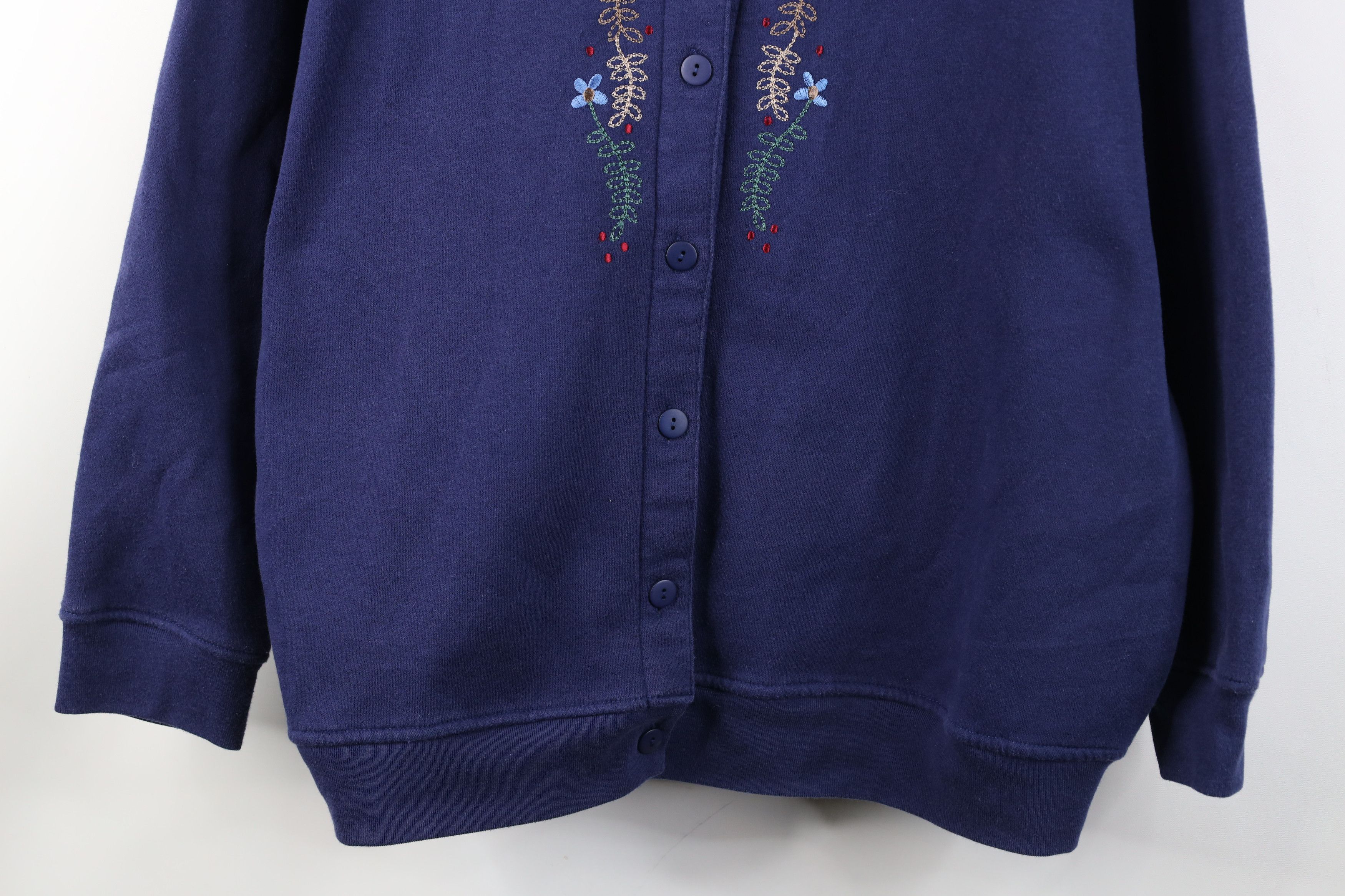 Vintage Vintage 90s Streetwear Embroidered Cardigan Sweatshirt Size XL / US 12-14 / IT 48-50 - 3 Thumbnail