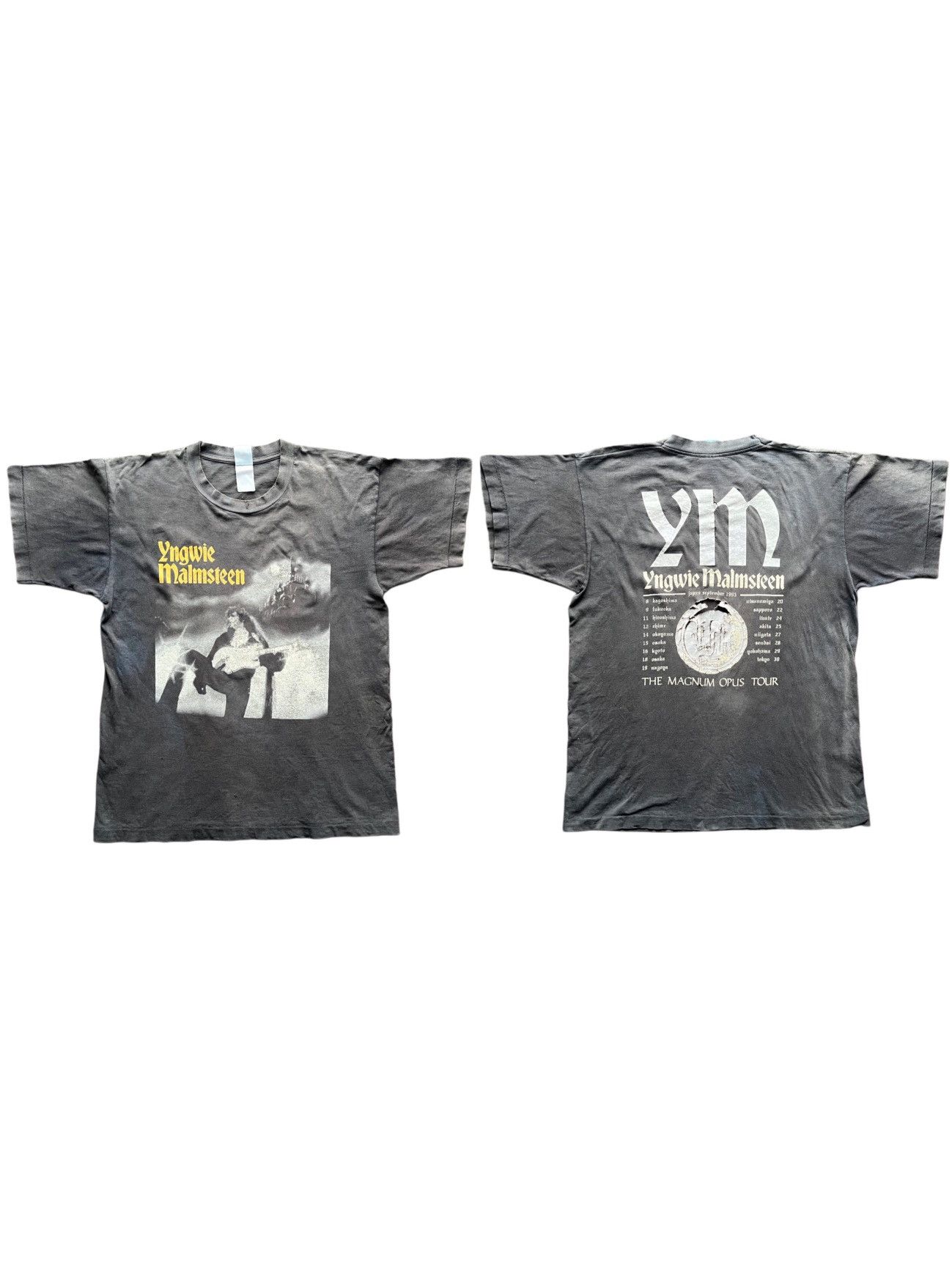 Vintage Trashed Yngwie Malmsteen The Magnum Opus 95 Tour Tee