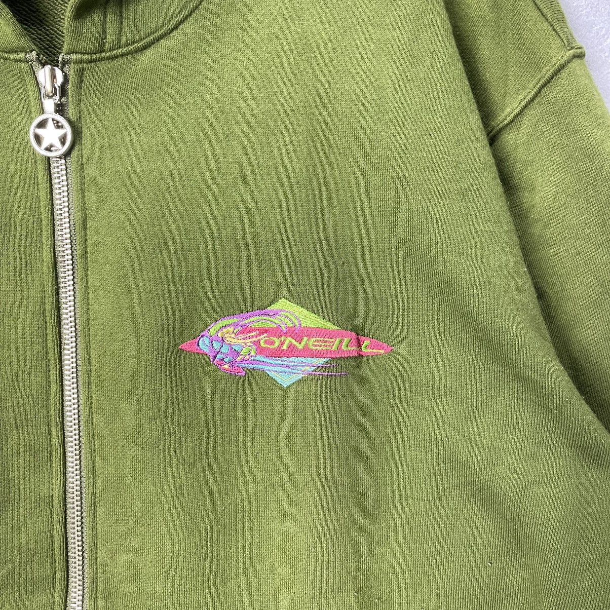 O'Neill 90s O’Neill Embroidered Logo Zip Hoodie Olive Green Size US L / EU 52-54 / 3 - 3 Thumbnail