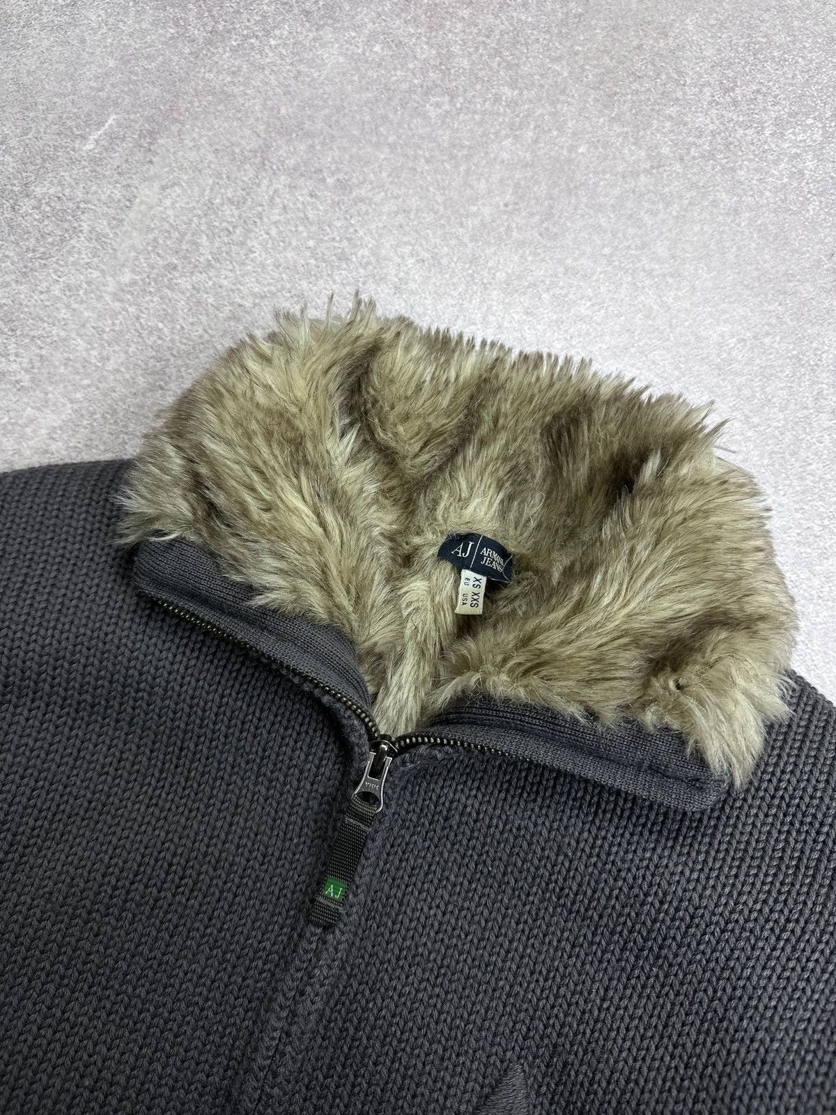 Armani Vintage Armani Knit Fur Hood Avantgarde Y2K Knit Sweater XS Size US XS / EU 42 / 0 - 4 Thumbnail