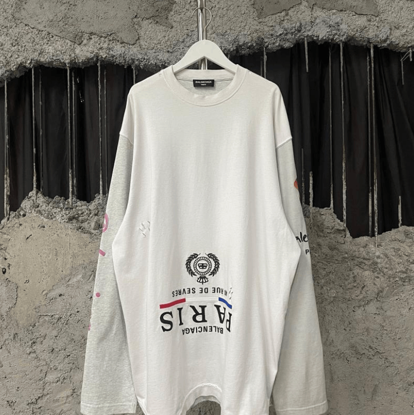 Balenciaga Balenciaga Oversized Long-Sleeve T-Shirt 3M Size US L / EU 52-54 / 3 - 1 Thumbnail