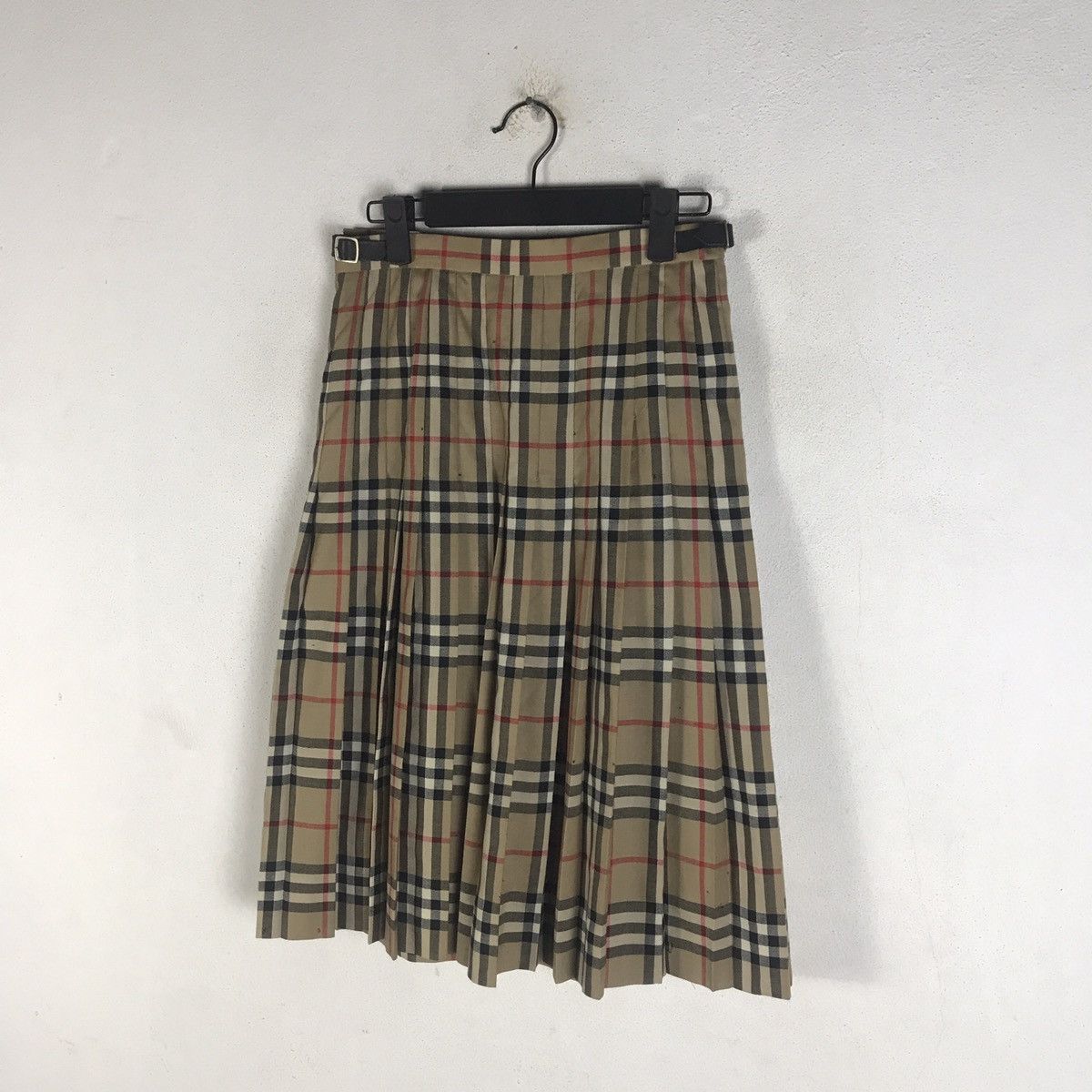 Burberry Burberry London Nova Check Pleated Wool Midi Kilt Skirt Size 27" / US 4 / IT 40 - 6 Thumbnail