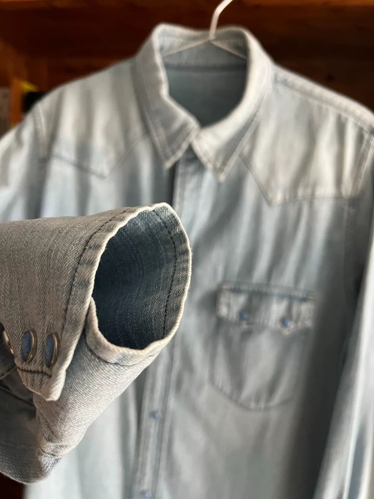 Porter Classic Porter Classic Washed Distressed Denim Shirt Size US M / EU 48-50 / 2 - 5 Thumbnail