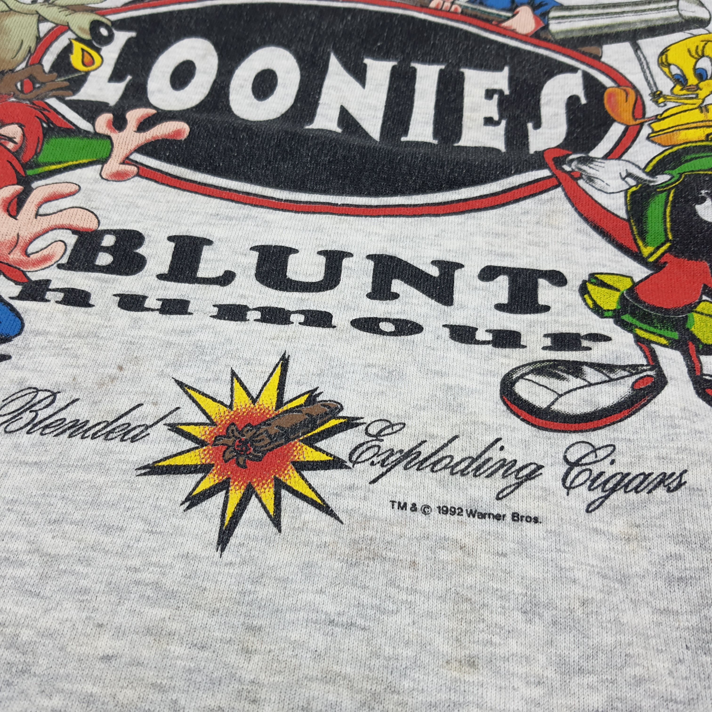 Warner Bros Vintage 90s Loonies Tune Blunt Humour Sweatshirt C298N6 Size US L / EU 52-54 / 3 - 3 Thumbnail