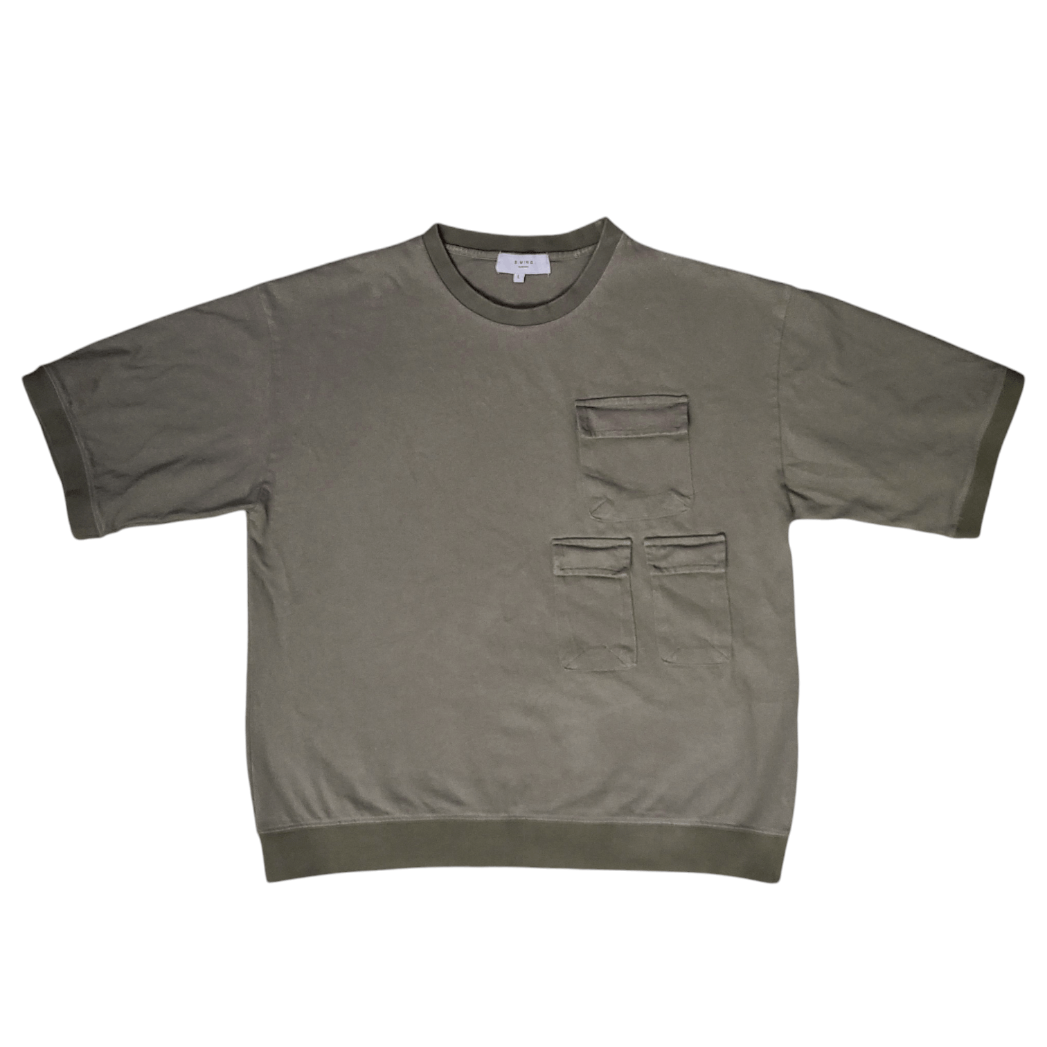 Beams Japan B:MING by BEAMS Olive Dyed Triple Pocket Heavy Tee - Size: L Size US L / EU 52-54 / 3 - 1 Thumbnail