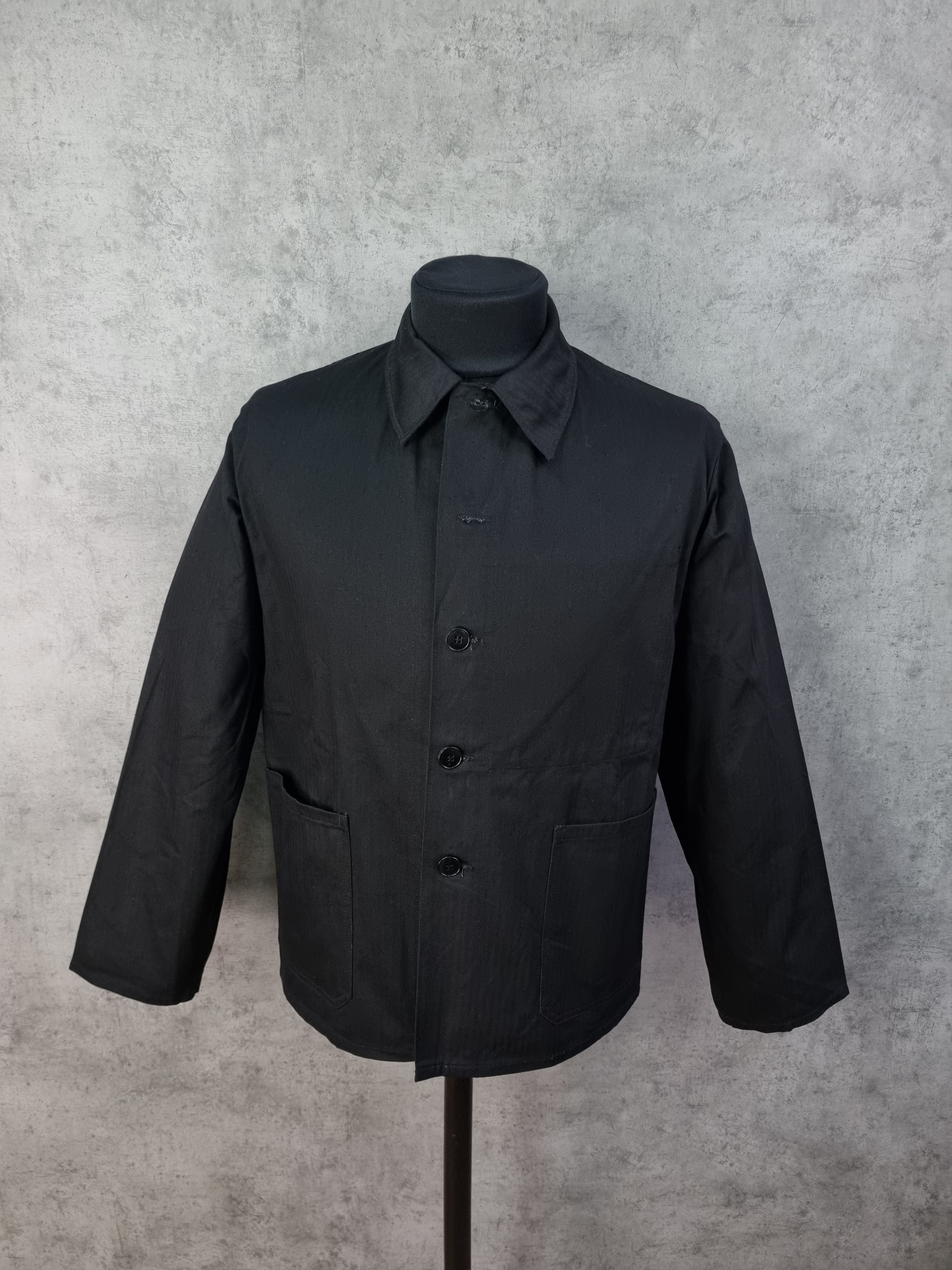 Le Laboureur × Vetra 80s Rare Black Worker Vintage French Chore Jacket Size US M / EU 48-50 / 2 - 7 Thumbnail